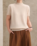 Fashionable Loose Short-Sleeved Knitwear