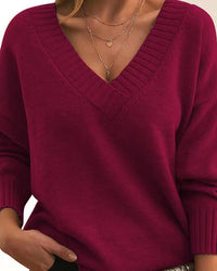 Loose V-Neck Versatile Knit Sweater