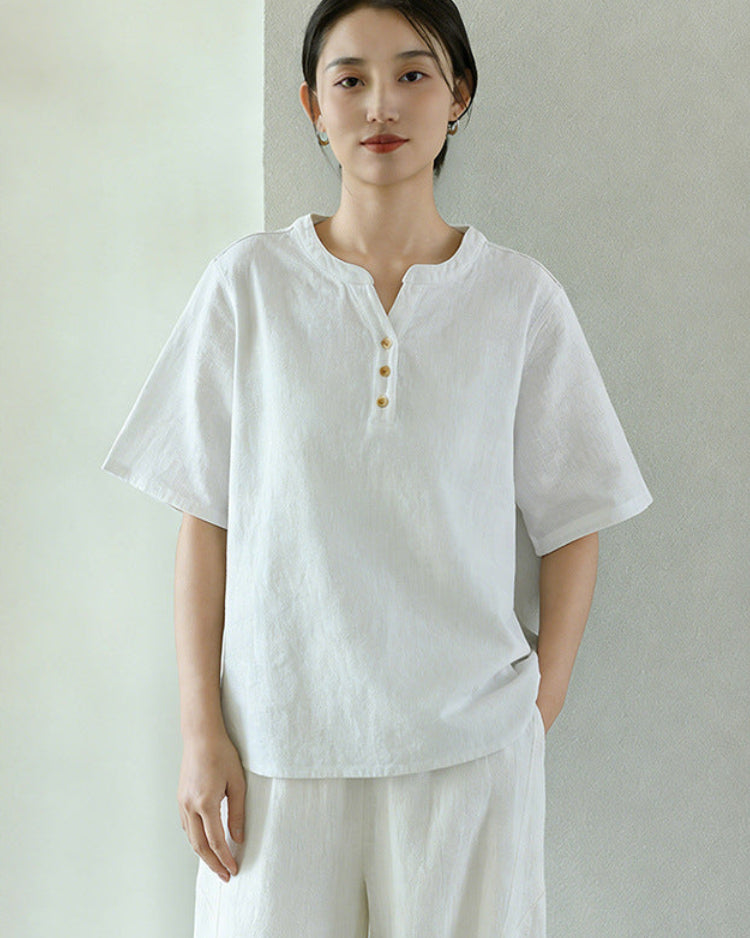 Breathable V-Neck Loose T-Shirt