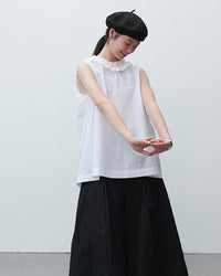 Ruffled V-Neck Button-Down Shirt