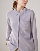 Wool & Cashmere Polo Collar Knit Sweater