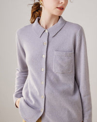 Wool & Cashmere Polo Collar Knit Sweater