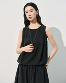 Sleeveless Loose-Fit Crew Neck Tank Top