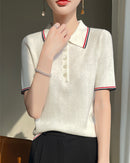 Retro Short-Sleeve Polo Sweater