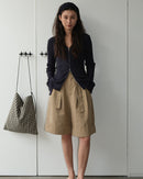 Loose-Fitting High-Waisted Tie-Up Shorts