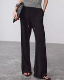 Wool Knit Wide-Leg Floor Pants