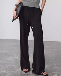 Wool Knit Wide-Leg Floor Pants