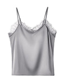 Loose V-Neck Lace-Trimmed Vest