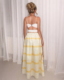 Striped High Waist Big Swing Skirt