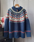 Vintage Jacquard Christmas Cardigan Sweater