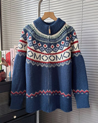 Vintage Jacquard Christmas Cardigan Sweater
