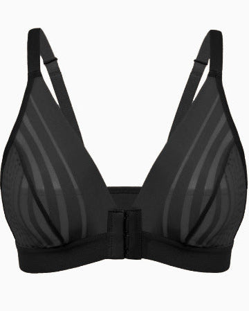 Plus-Size Front-Closure Mesh Bra