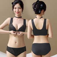 Front-fastening push-up bra to minimize side breast tissue