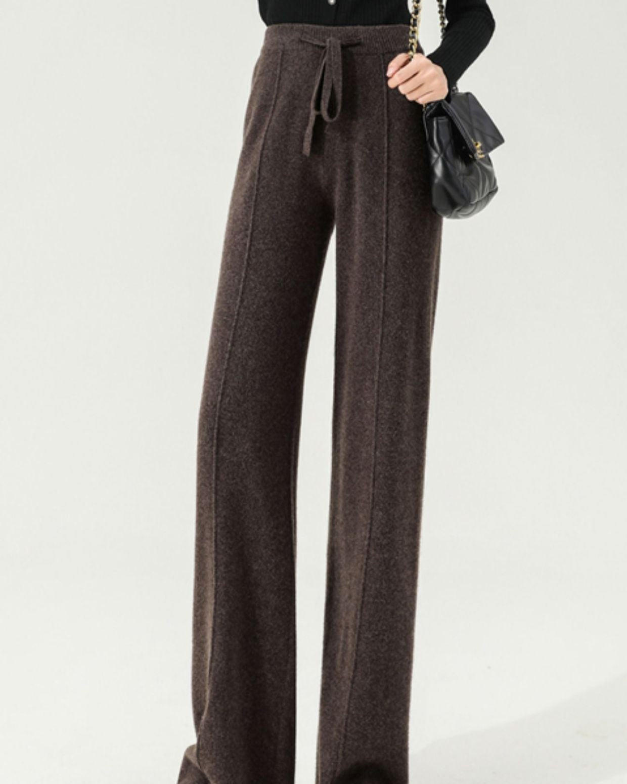 Merino Wool Knitted Wide-Leg Pants