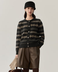 Retro Elegant Sheep Wool Knit Cardigan