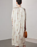 Loose-Fit Straight-Cut Printed Silk Dress
