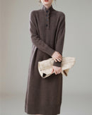 Cashmere Turtleneck Loose-Fitting Casual Dress