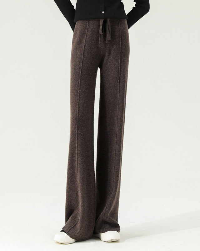 Merino Wool Knitted Wide-Leg Pants