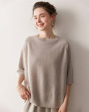 Cashmere Knitted Three-Quarter Sleeve Loose Sweater