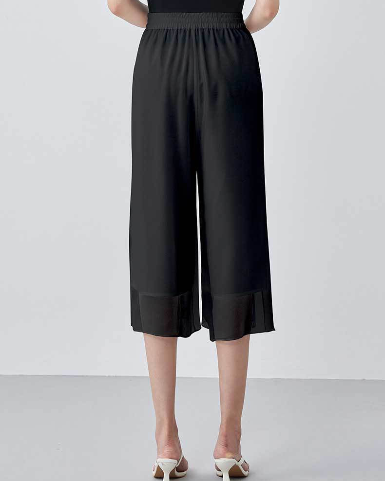 Double-Layered High-Waisted Loose Casual Pants