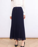 High-Waisted Comfortable Pleated Midi Skirt