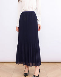 High-Waisted Comfortable Pleated Midi Skirt