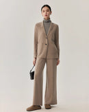 Wool Straight Leg Casual Trousers