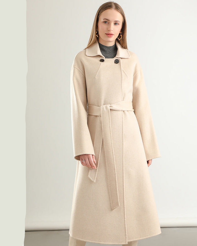 A-Line Pure Wool Belted Trench Coat