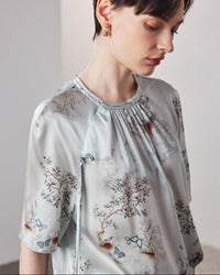 Loose-Fitting Breathable Satin Silk T-Shirt