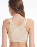 Front-Closure Mesh Wide-Strap Bra