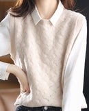 Crewneck Wool Knitted Vest