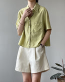 High-Waisted Loose-Fit Suit Shorts