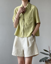 High-Waisted Loose-Fit Suit Shorts