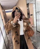 Sheep Wool Hooded Duffle Coat