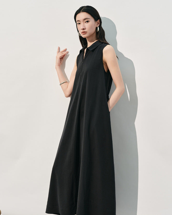 New Loose-Fit Sleeveless Silk Dress