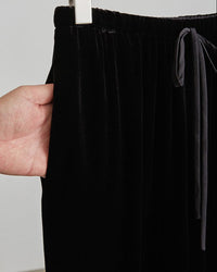High-Waisted Wide-Leg Silk Velvet Pants