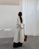 Long Stand-Up Collar Double-Faced Wool Coat
