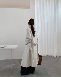 Long Stand-Up Collar Double-Faced Wool Coat