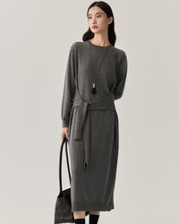Wool Crew Neck Knit Dress