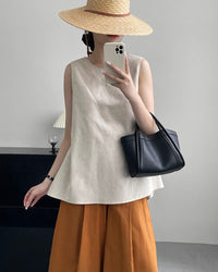 Loose Sleeveless Back-Knotted Vest