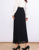 High-Waisted Comfortable Pleated Midi Skirt