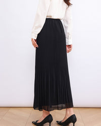 High-Waisted Comfortable Pleated Midi Skirt