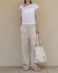 Loose Linen Straight-Leg Pants