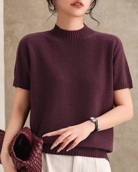 Fashionable Loose Short-Sleeved Knitwear