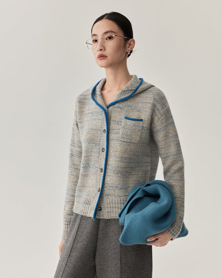 Sheep Wool & Alpaca Wool Hooded Knit Sweater