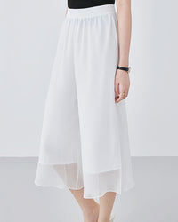 Double-Layered High-Waisted Loose Casual Pants