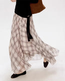 Irregular Plaid Skirt