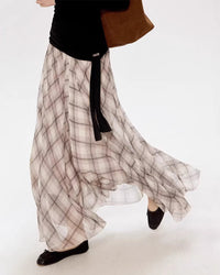 Irregular Plaid Skirt