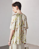 Loose-Fitting Breathable Satin Silk T-Shirt