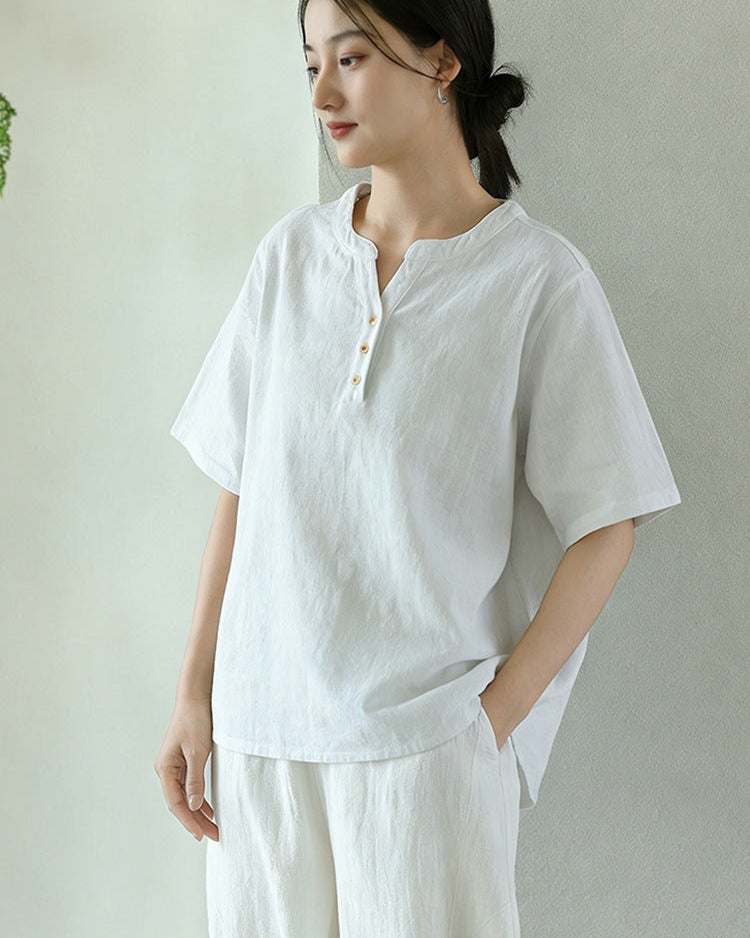 Breathable V-Neck Loose T-Shirt